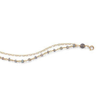 Load image into Gallery viewer, 14 Karat Gold Plated Labradorite Double Strand Beaded Bracelet