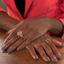 Load image into Gallery viewer, 14 Karat Gold Plated Amethyst and Rose Quartz Split Ring