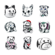 Load image into Gallery viewer, 2017 New Arrival 925 Sterling Silver Curious Cat Animal Charm Fit WST Bracelet Necklace Authentic Equal Jewelry