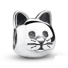 Load image into Gallery viewer, 2017 New Arrival 925 Sterling Silver Curious Cat Animal Charm Fit WST Bracelet Necklace Authentic Equal Jewelry