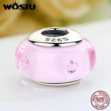 Load image into Gallery viewer, 925 Sterling Silver Pink Heart Munaro Glass Beads Fit Original WST Charm