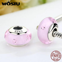 Load image into Gallery viewer, 925 Sterling Silver Pink Heart Munaro Glass Beads Fit Original WST Charm