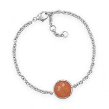 Load image into Gallery viewer, 7" + .5" + 5" Freeform Faceted Orange Aventurine Bracelet