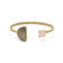 Load image into Gallery viewer, 14 Karat Gold Plated Multistone Cuff Bracelet