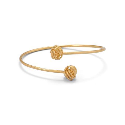 14 Karat Gold Plated Flex Tube Knot Bangle