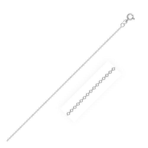 Cable Link Chain in 14k White Gold (0.5 mm)