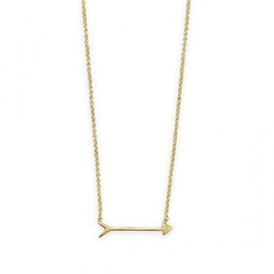 16" + 2" 14 Karat Gold Plated Arrow Design Necklace
