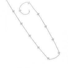 Load image into Gallery viewer, 36" Rhodium Plated CZ Quatrefoil Necklace