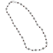Load image into Gallery viewer, 16" Moonstone and Garnet Bead Necklace