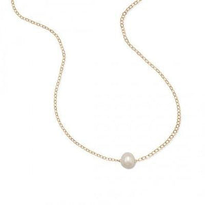 16" + 2" Gold Filled Floating Cultured Freshwater Pearl Necklace