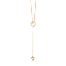 Load image into Gallery viewer, 24" 14 Karat Gold Plated Multishape Lariat Necklace