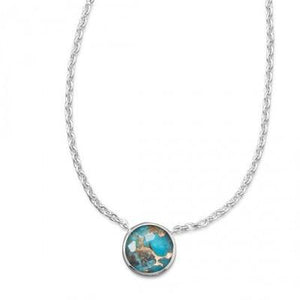 16" + 2" Freeform Faceted Quartz over Turquoise Necklace