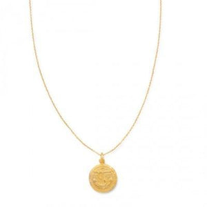 16" + 2" 14 Karat Gold Plated Anchor Necklace