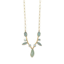 Load image into Gallery viewer, 14 Karat Gold Plated Aquamarine and Blue Topaz Necklace