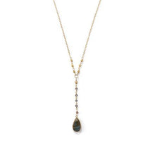 Load image into Gallery viewer, 14 Karat Gold Plated Labradorite Drop Necklace