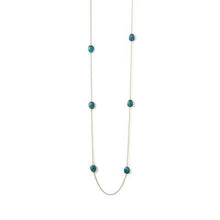 Load image into Gallery viewer, 14 Karat Gold Plated Turquoise Stone Endless Necklace