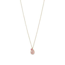 Load image into Gallery viewer, 14 Karat Gold Rose Quartz and Pink Hydro Glass Necklace