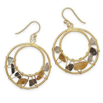 14 Karat Gold Plated Multistone Earrings