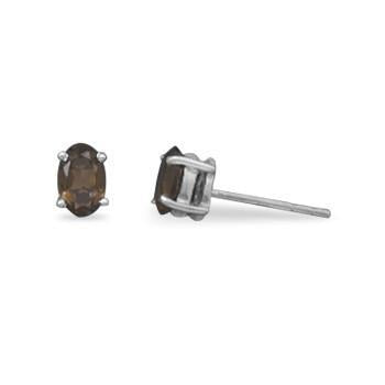 Smoky Quartz Stud Earrings