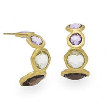 Load image into Gallery viewer, 18 Karat Gold Plated Faceted Multistone Earrings