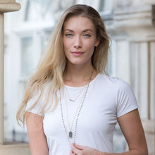 Load image into Gallery viewer, 14 Karat Gold Plated Double Strand Iolite and Labradorite Necklace