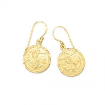 14 Karat Gold Plated Anchor Earrings