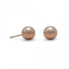 Load image into Gallery viewer, 14 Karat Rose Gold Plated 10mm Ball Stud Earrings