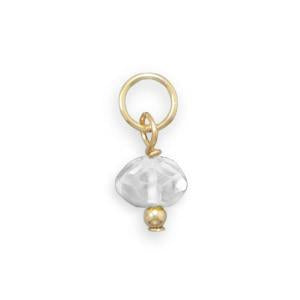 14/20 Gold Filled Clear Quartz Charm - April Birthstone