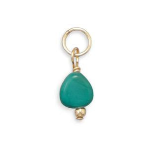 14/20 Gold Filled Reconstituted Turquoise Nugget Charm - December Birthstone