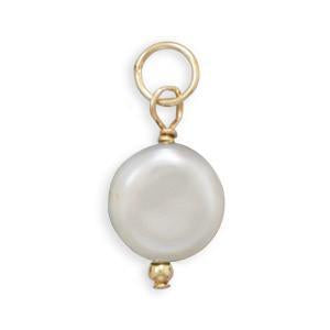 14/20 Gold Filled Cultured Freshwater Coin Pearl Charm - June Birthstone