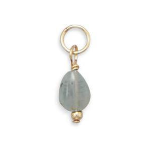 14/20 Gold Filled Aquamarine Charm - March Birthstone