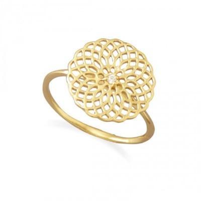 14K Gold Plated Spiral Cut Out Design Ring