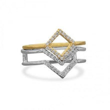 Load image into Gallery viewer, 18 Karat Gold Plated Diamond Shape CZ Ring