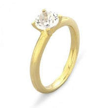Load image into Gallery viewer, 14 Karat Gold Plated White Topaz Solitaire Ring