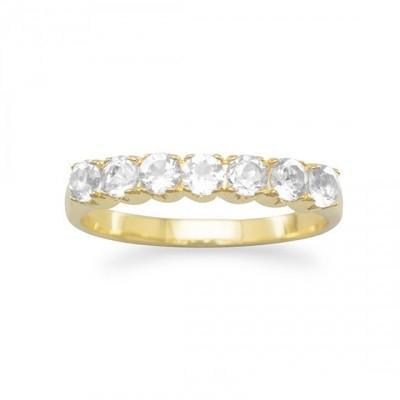 14 Karat Gold Plated White Topaz Ring