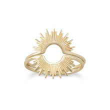Load image into Gallery viewer, 14 Karat Gold Plated Sunburst Ring