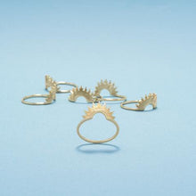 Load image into Gallery viewer, 14 Karat Gold Plated Sunburst Ring