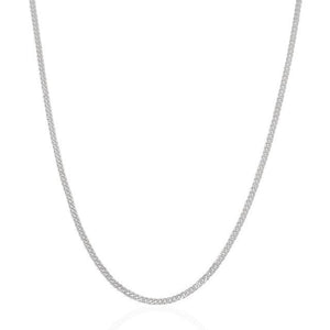 Gourmette Chain in 14K White Gold (2.0 mm)