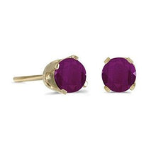 Load image into Gallery viewer, 14k Yellow Gold Round Ruby Studs Earrings 0.60 ct