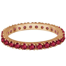 Load image into Gallery viewer, 14K Rose Gold Ruby Eternity Band Stackable Ring 0.50ct
