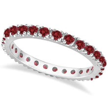 Load image into Gallery viewer, 14K White Gold Ruby Eternity Band Stackable Ring 0.50ct