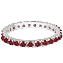 Load image into Gallery viewer, 14K White Gold Ruby Eternity Band Stackable Ring 0.50ct