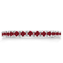 Load image into Gallery viewer, 14K White Gold Ruby Eternity Band Stackable Ring 0.50ct