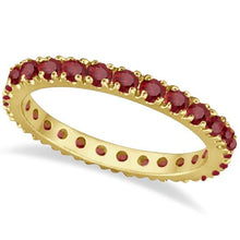 Load image into Gallery viewer, 14K Yellow Gold Ruby Eternity Band Stackable Ring  0.50ct