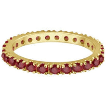 Load image into Gallery viewer, 14K Yellow Gold Ruby Eternity Band Stackable Ring  0.50ct