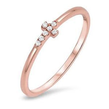 Load image into Gallery viewer, Sterling Silver Cubic Zirconia Sideways Cross Ring