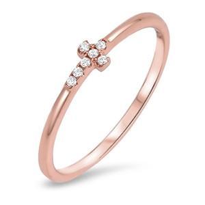 Sterling Silver Cubic Zirconia Sideways Cross Ring