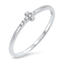 Load image into Gallery viewer, Sterling Silver Cubic Zirconia Sideways Cross Ring