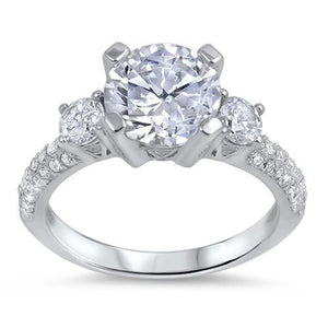 .925 White Round Cubic Zirconia Bridal-Style Ring Set