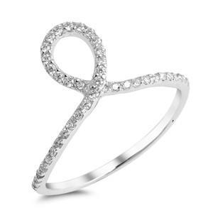 .925 Sterling Silver Round Cubic Zirconia Ring